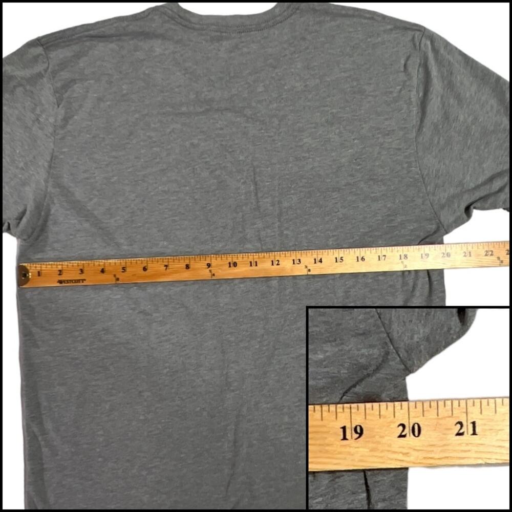 Next Level Apparel Gray Graphic T Shirt Bird Symbol Heather Gray Short Sleeve - Picture 10 of 12